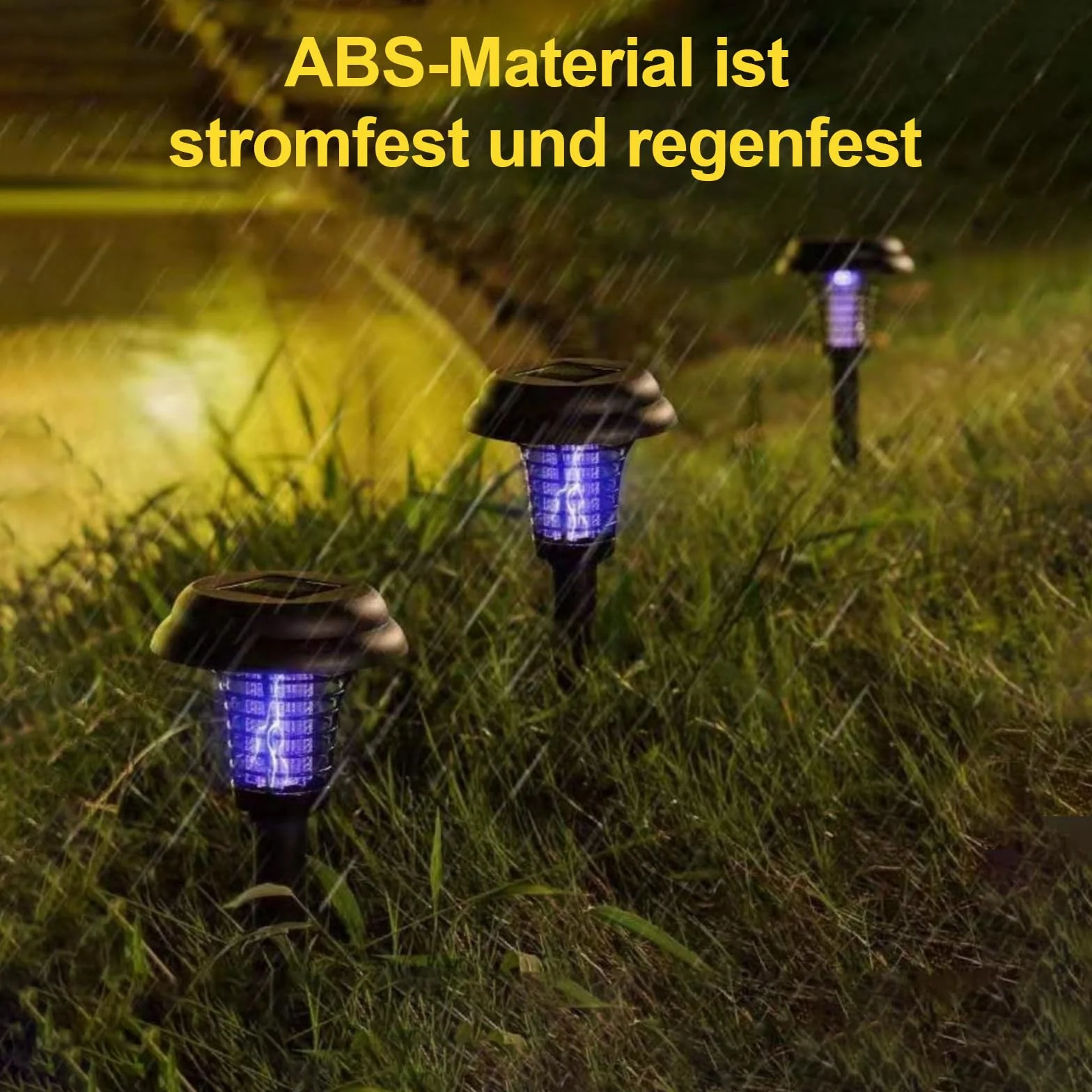 Piège à moustiques solaire 4 pièces destructeur d'insectes électrique étanche UV lumière blanche commutation automatique