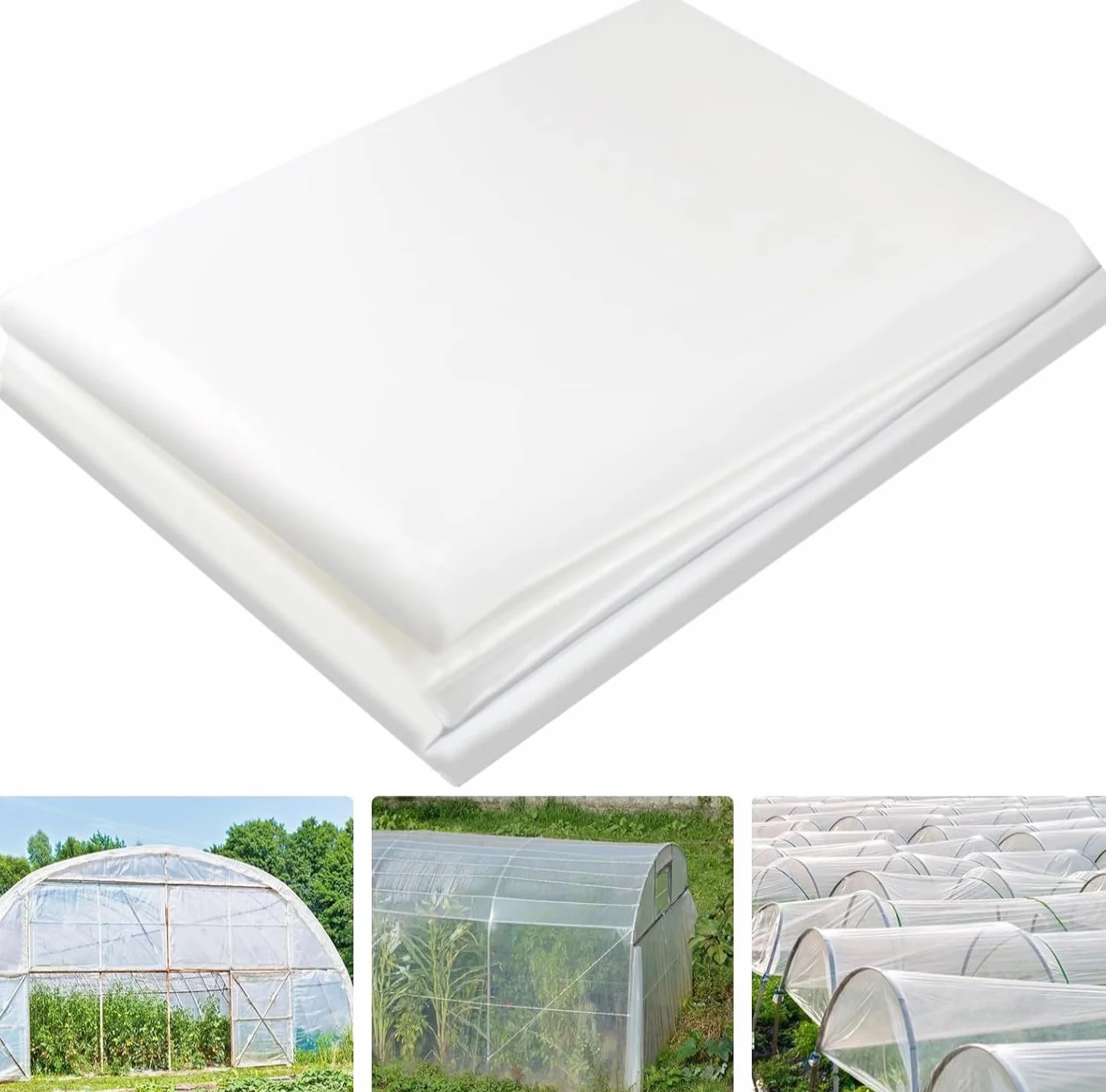 KAHEIGN Feuille De Polyéthylène 2 x 10m Extra-épais 250mu Jardin Couverture Membrane Horticole