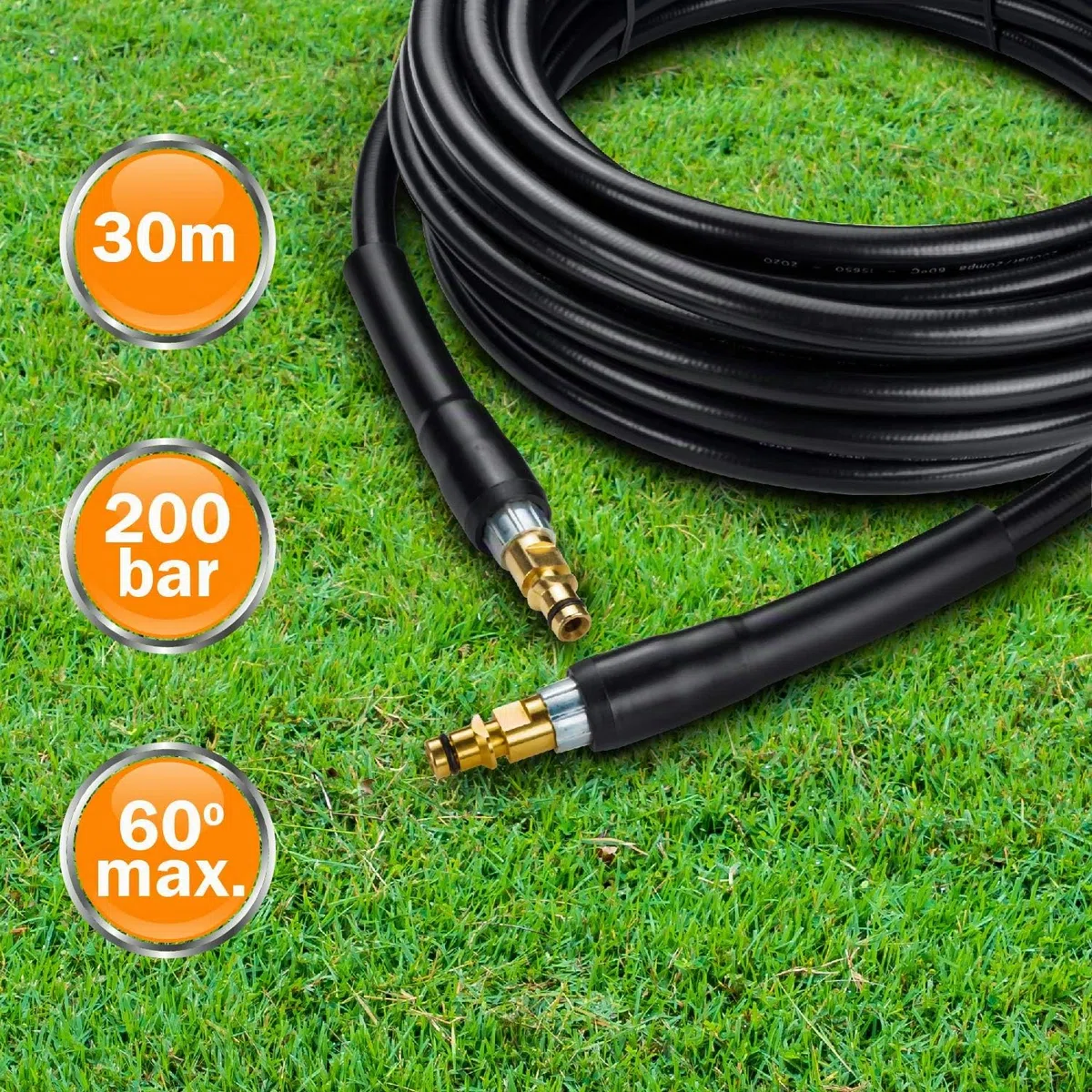 Tuyau pour Nettoyeur Haute Pression Karcher K2 K3 K4 K5 K6 K7 - Flexible Quick Connect avec Embouts en Laiton KNOFER (30)