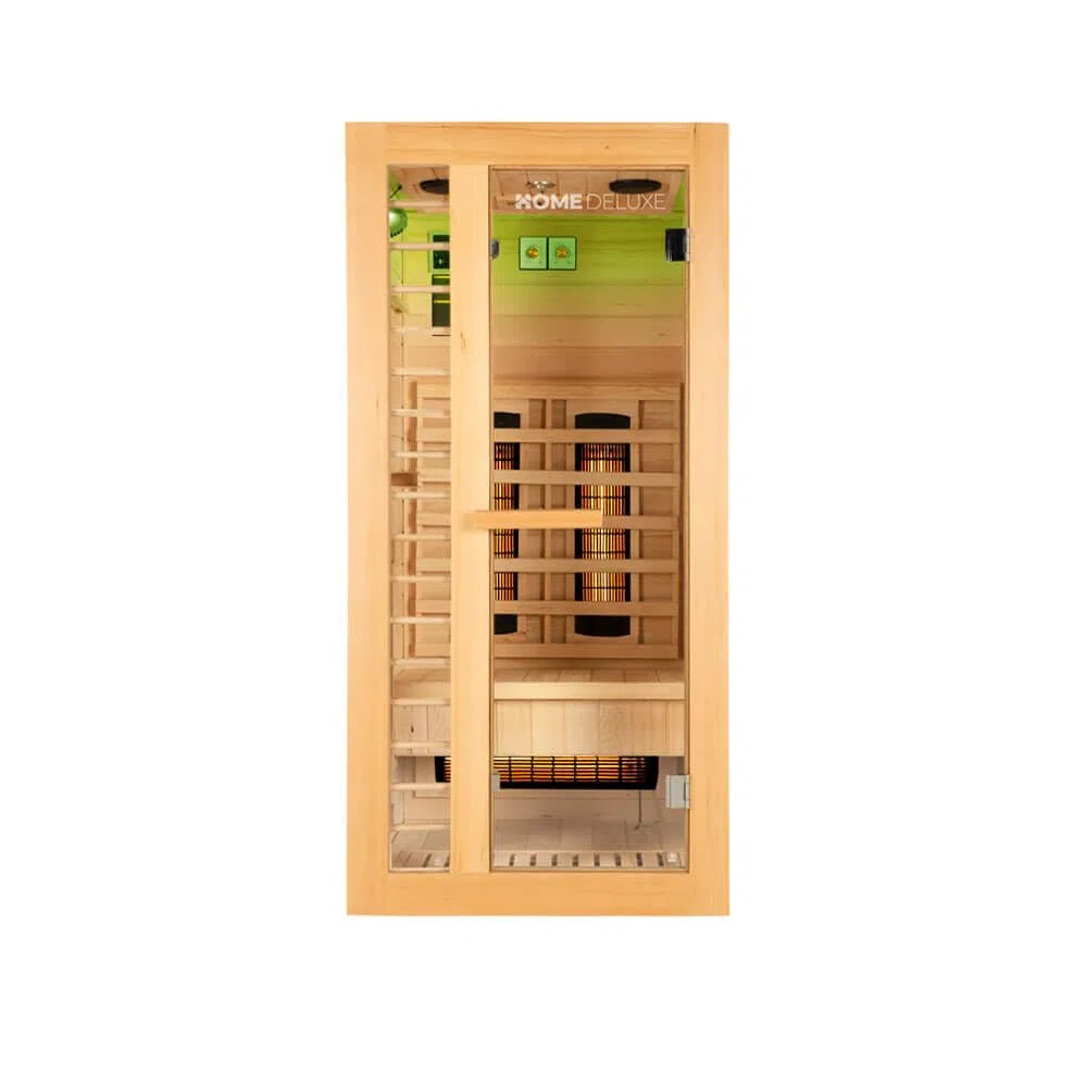 Home Deluxe Cabine infrarouge REDSUN S Deluxe 90 x 90 x 190 cm 4 projecteurs spectre complet bois pruche