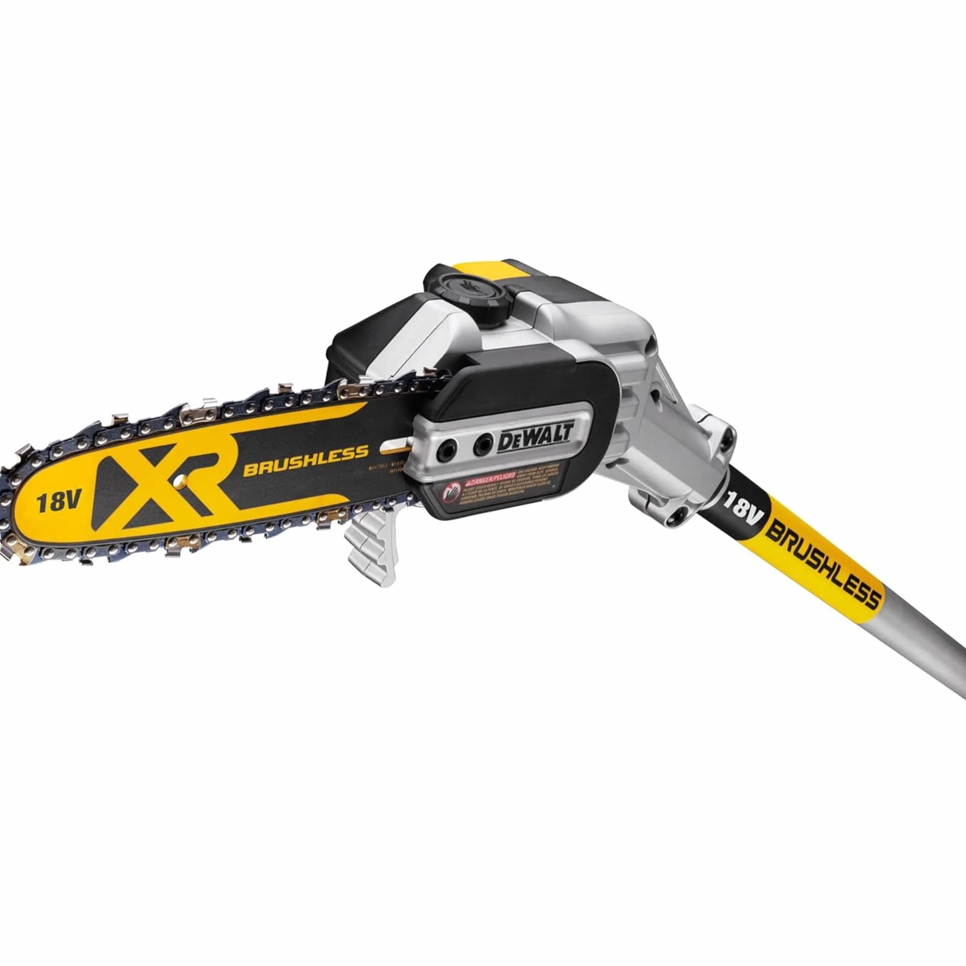 DEWALT - Élagueuse sur perche brushless XR 18V - 4,5 m de Portée - tête inclinée et guide et chaine 20 cm - DCMPS567N-XJ