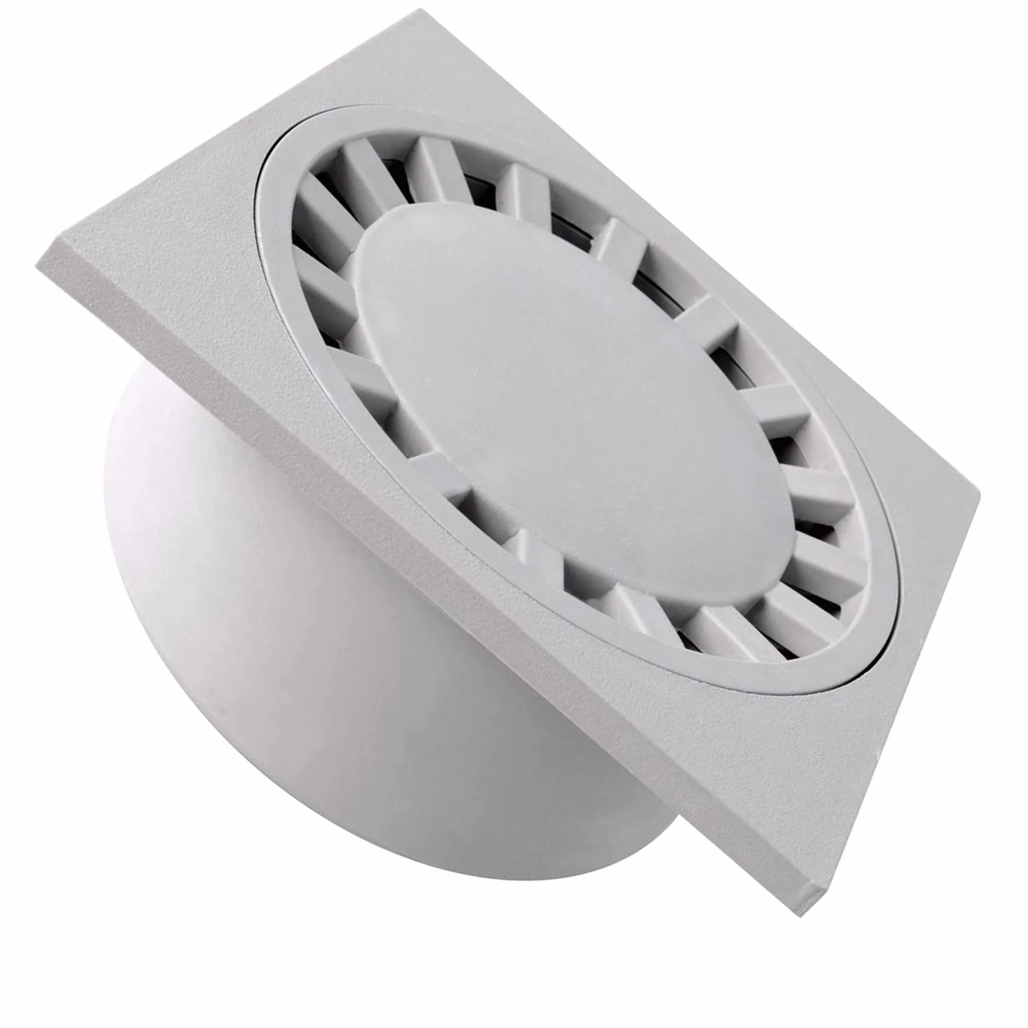 Bricoloco Siphon vertical d'évacuation pour patio et terrasse extérieure en PVC avec grille amovible (20 x 20 cm)