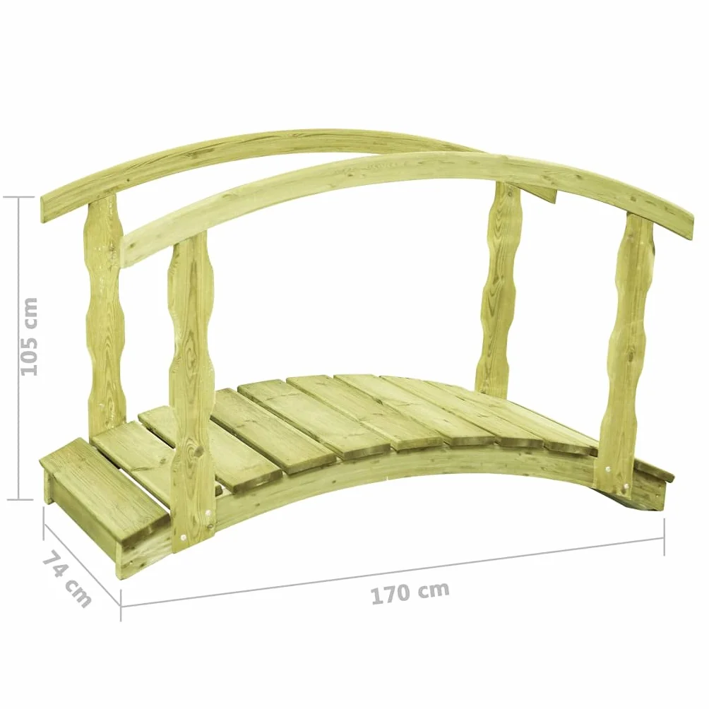 Générique Pont de Jardin avec Balustrade 170x74x105 cm Pin imprégné,Maison & Jardin,Pelouses & Jardins,Vie en extérieur,Structures extérieures,Ponts de Jardin,Brun,56.7 KG,49112