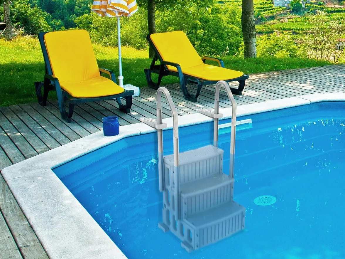 Escalier Simple de Piscine Nathan 3 marches Plastique