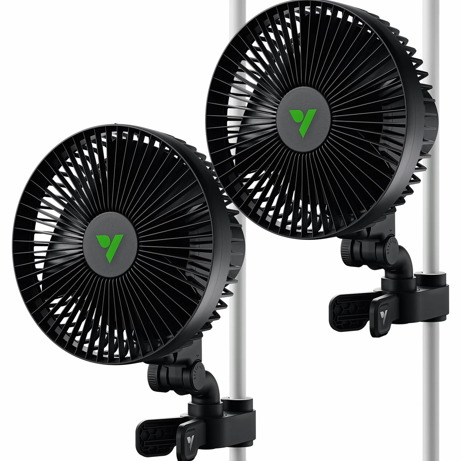 VIVOSUN AeroWave A6 Ventilateur à Clip 150 mm, Oscillation Automatique, Silencieux et Puissant, Pince Stable Antidérapante, Ventilateur de Circulation pour Tente de Culture et Hydroponie, Lot de 2