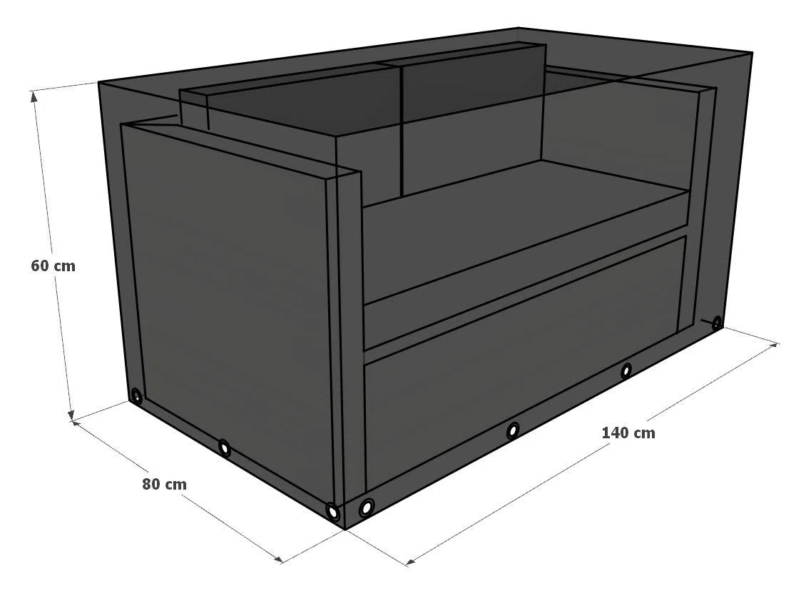 GREEN CLUB Housse De Protection pour canapé 2 Places Haute Qualité Polyester L 140 x l 80 x h 60 cm Couleur Anthracite