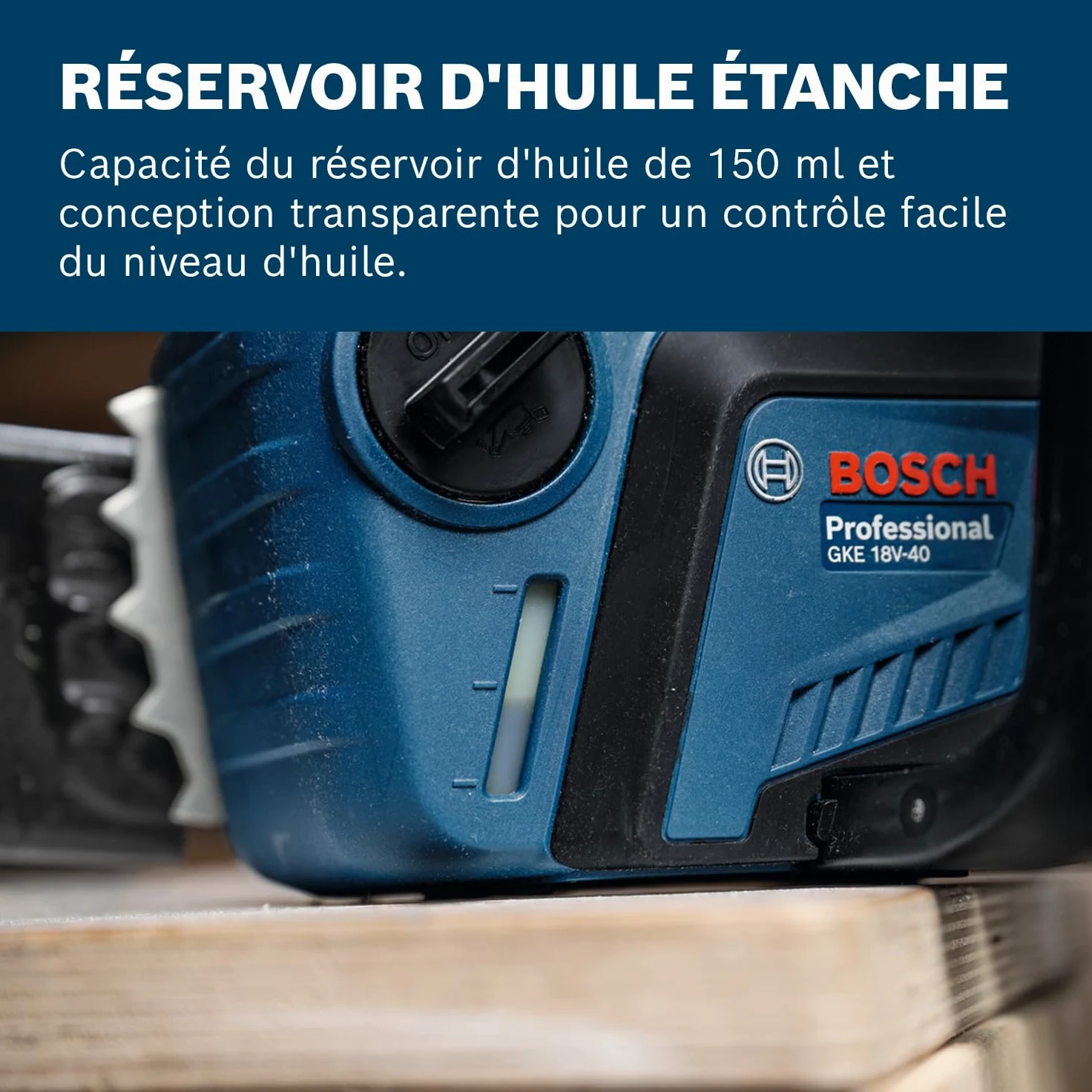 Bosch Professional 18V System tronçonneuse à chaîne GKE 18V-40 (guide-chaîne de 40 cm, moteur sans charbons à technologie BITURBO, avec clé intégrée en T, couvre-chaîne, sans batterie)