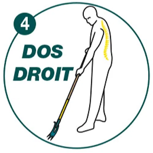 LEBORGNE - Binette Trident EM Poignée Naturovert - Lame Tuilée Affûtée - Manche Extra-Long 150 cm - Désherbage Intensif - H 2 cm x Larg 10 cm - Poids 1 kg