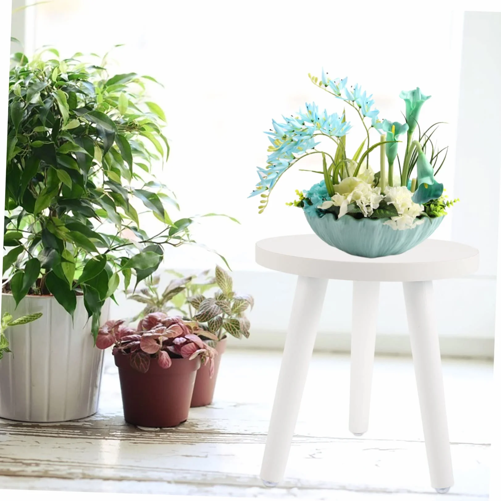 Happyyami Présentoir En Bois D'Intérieur Pour Plantes Support Pot De Table Rustique