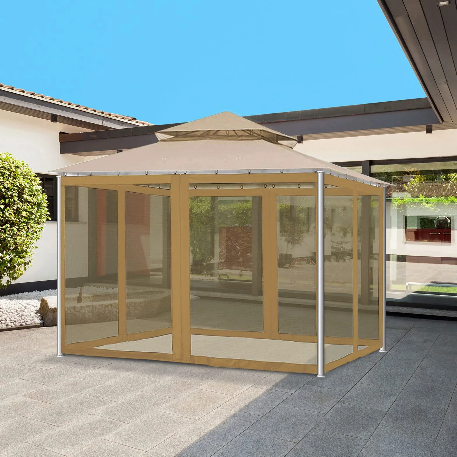 CDQL Moustiquaire pour Tente D'auvent Extérieur, Durable, Murs D'écran de Style Rideau à Faire Soi-même pour Tonnelle de Patio, Installation Facile, Fermeture à Glissière, éloigner