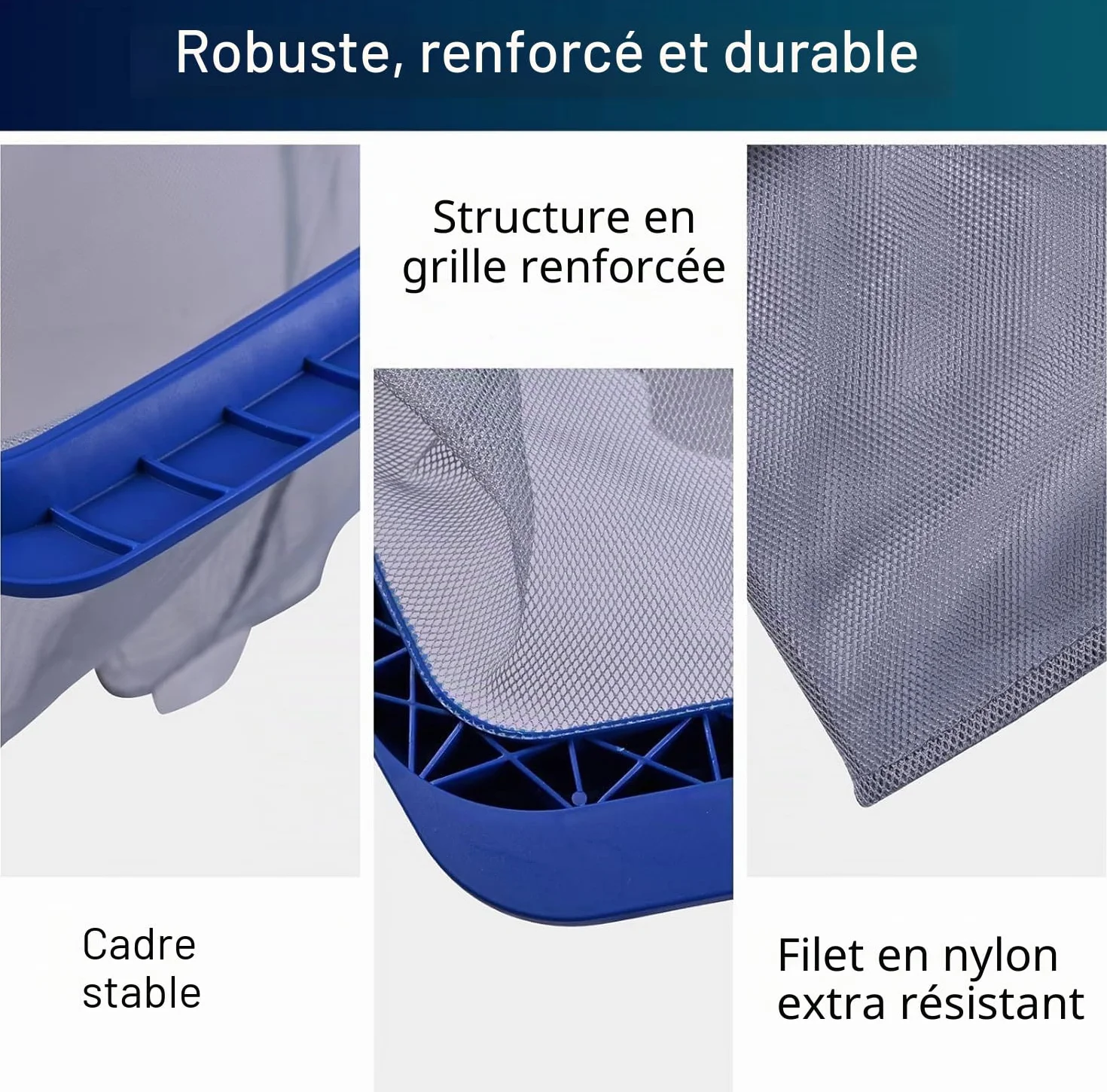 POOLIFE Épuisette de piscine avec cadre stable, efficace