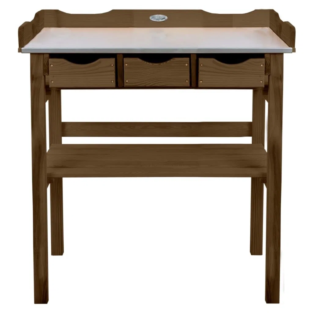 Table à rempoter Bois et Zinc 3 tiroirs