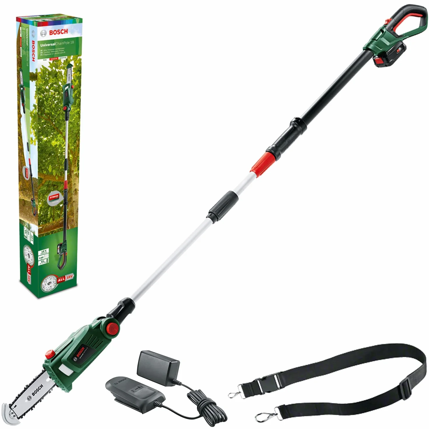 Bosch Élagueuse sur perche sans-fil UniversalChainPole 18 (2 batteries, système 18V, dans un carton)