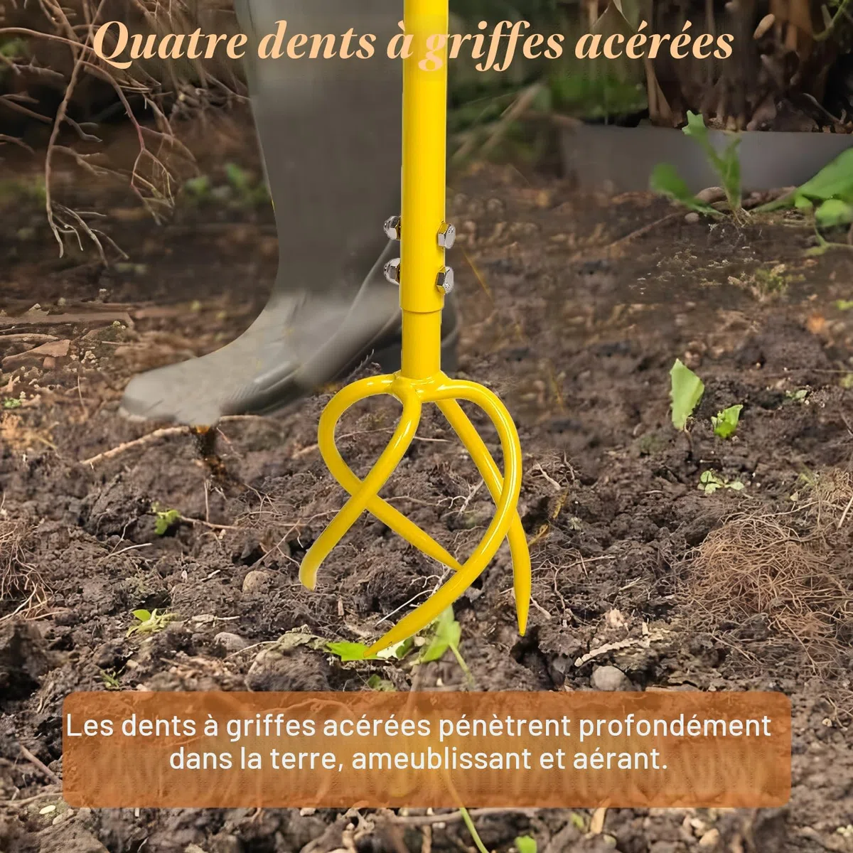 BARAYSTUS Cultivateur de Jardin Avec Manche - Griffe de Sol Manuelle et Désherbage - Twist Tiller Garden Claw