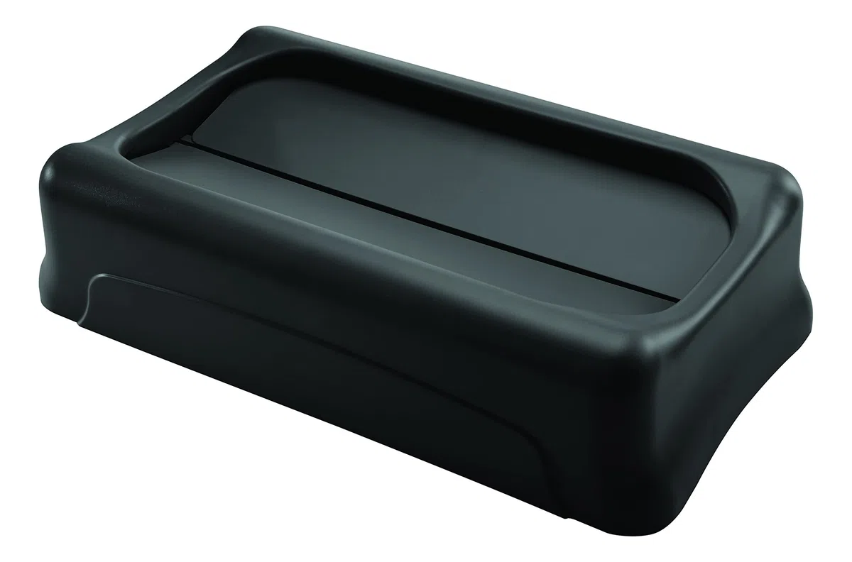 Rubbermaid Commercial Products Couvercle Basculant Slim Jim 60 L / 87 L Noir – Accessoire en Plastique Résistant pour Gestion des Déchets – FG267360BLA