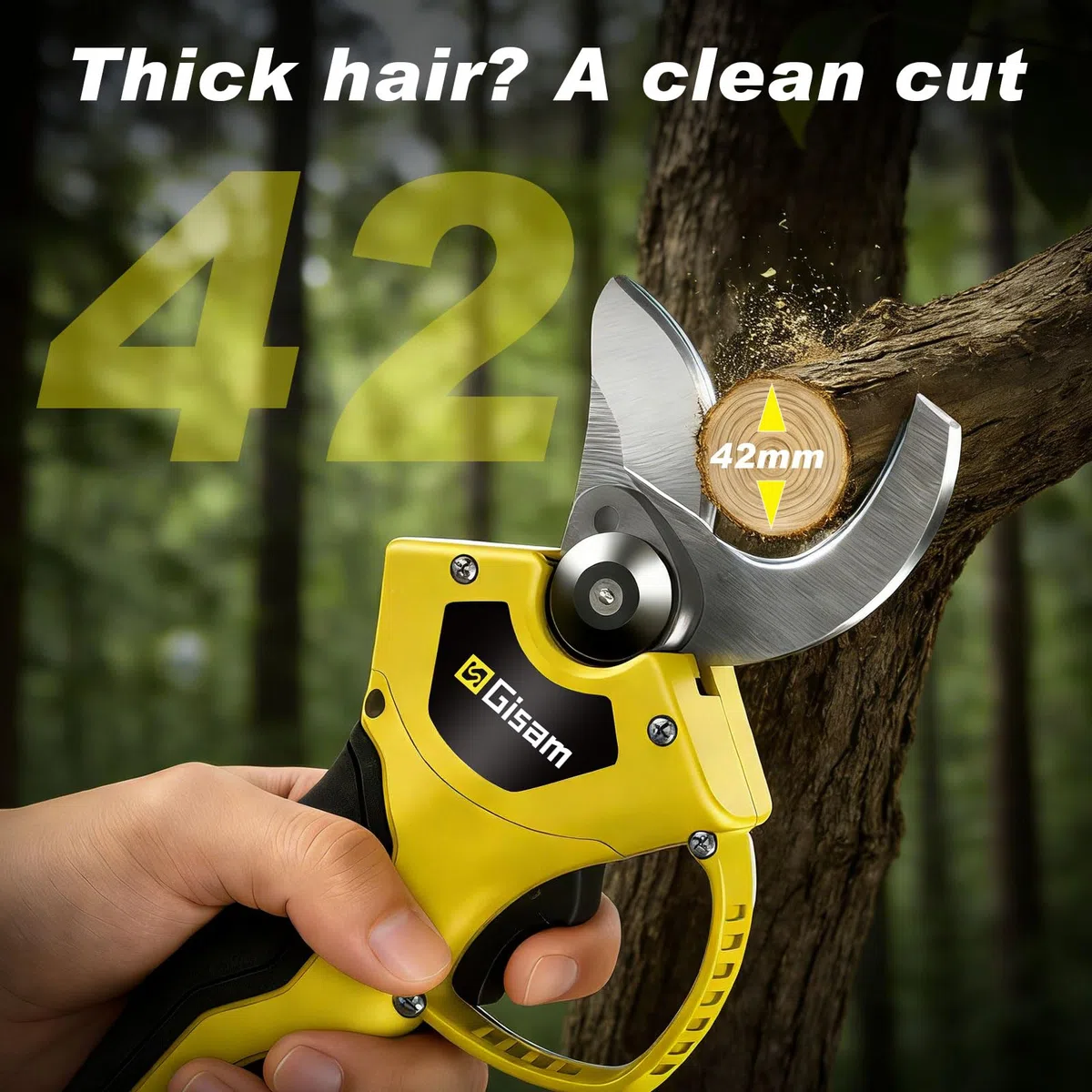 Sécateur Électrique Avec Perche, Moteur Brushless, Portée Totale 2,8 m, 2-en-1 Secateur Electrique Sans Fil avec Lame SK5 et 2x2.0 Ah Batteries, pour Jardinage, Ferme, Arbres Fruitiers