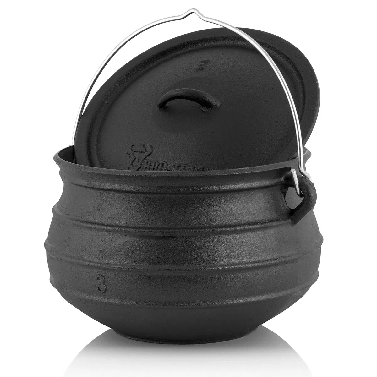 BBQ-Toro Potjie #3 | 8 litres | Chaudron de sorcière en fonte | Pot de cuisson en fonte | Four néerlaandais sud-africain