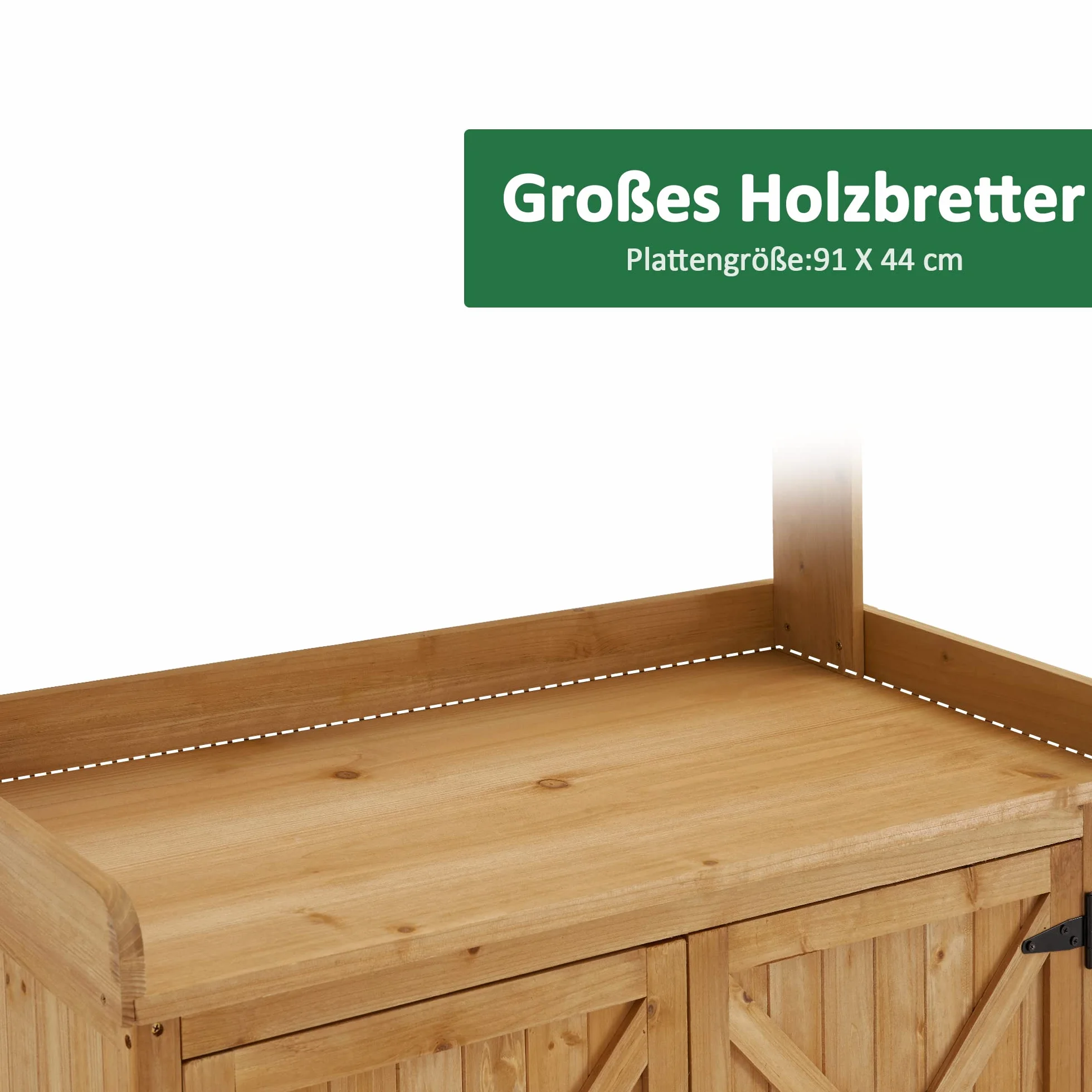 M MCombo 0439 Table de jardinage d'extérieur résistante aux intempéries avec plan de travail en bois pour jardin, balcon et terrasse (naturel)