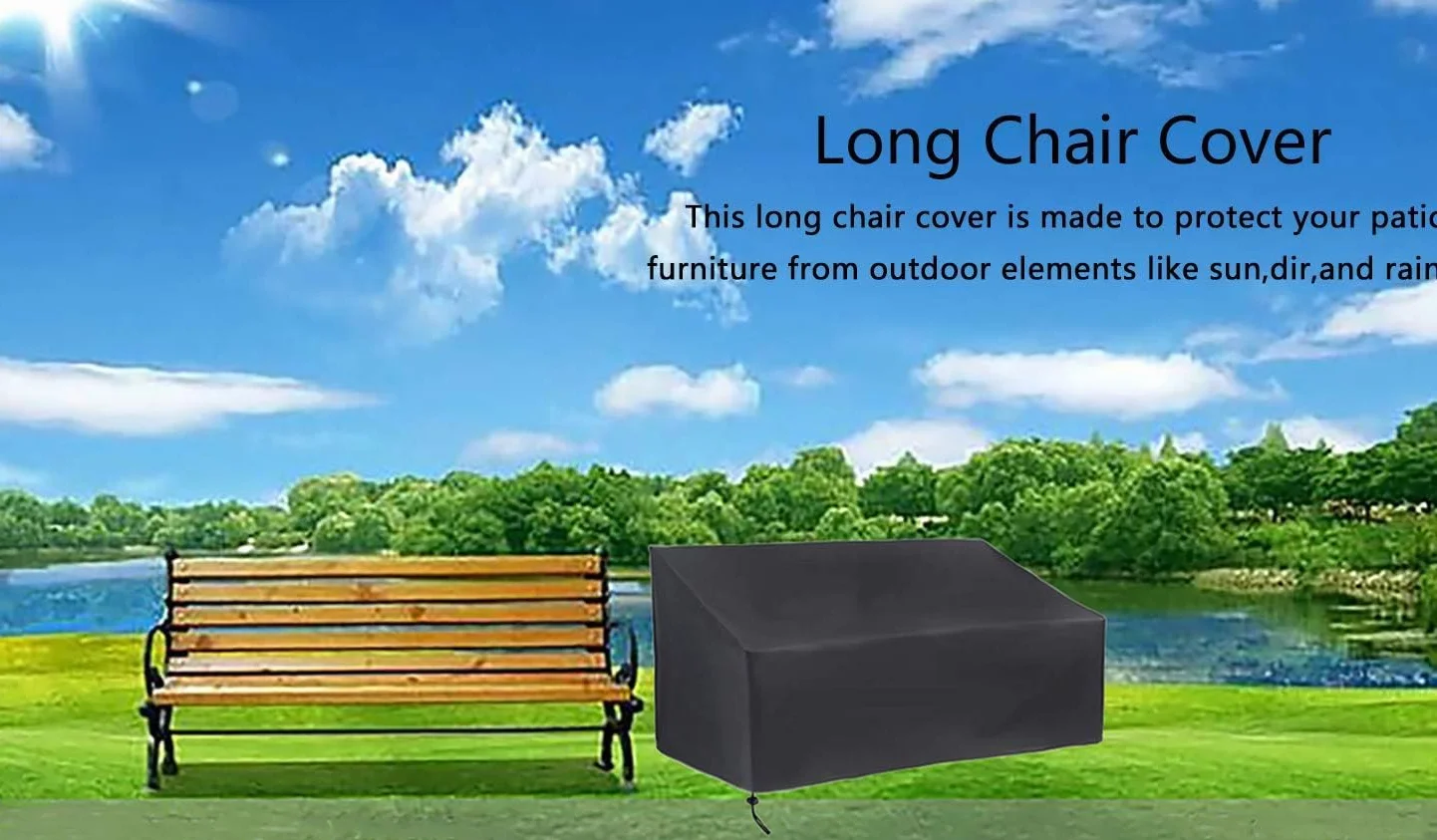 Housse de banc de terrasse 2 places imperméable coupe-vent indéchirable tissu Oxford 210D anti-UV Noir 134,6 x 66 x 88,9 cm