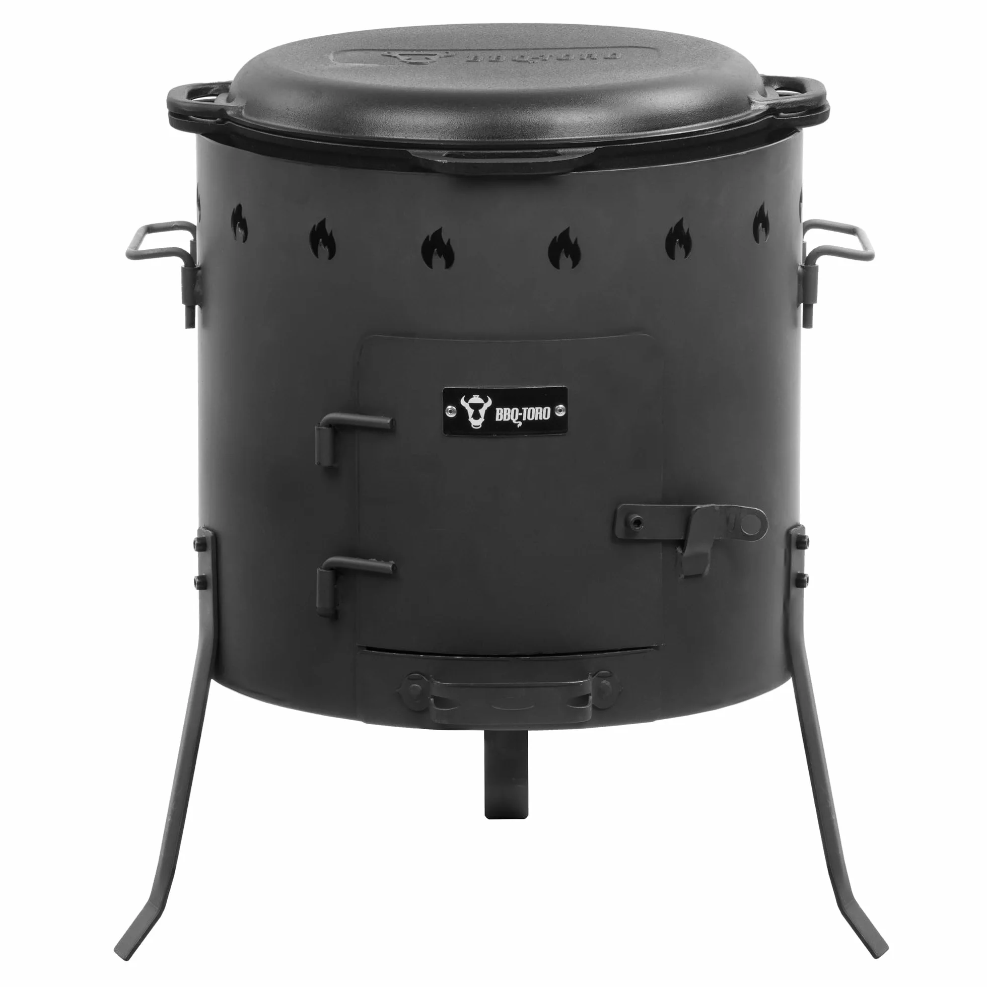 BBQ-Toro en fonte kazan 19 l avec poêle kazan Ø 45 cm | casserole en fonte XXL avec couvercle | marmite pour goulash, marmite à feu, poêle d'extérieur