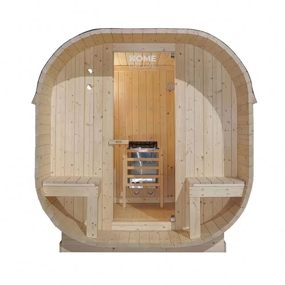 Sauna d'extérieur CUBE DELUXE L 220x185x194 cm épicéa poêle inclus sauna de jardin