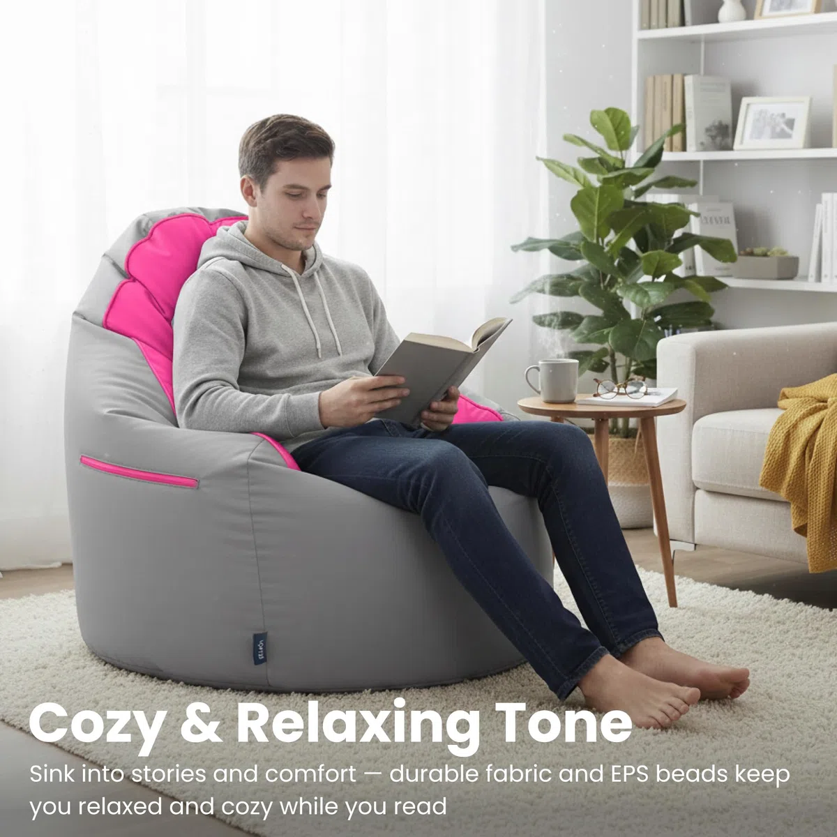 Loft 25 Pouf de jardin pour adulte | Jouet confortable intérieur/extérieur, salon | Dossier haut, résistant à l'eau, doux au toucher | Design ergonomique léger