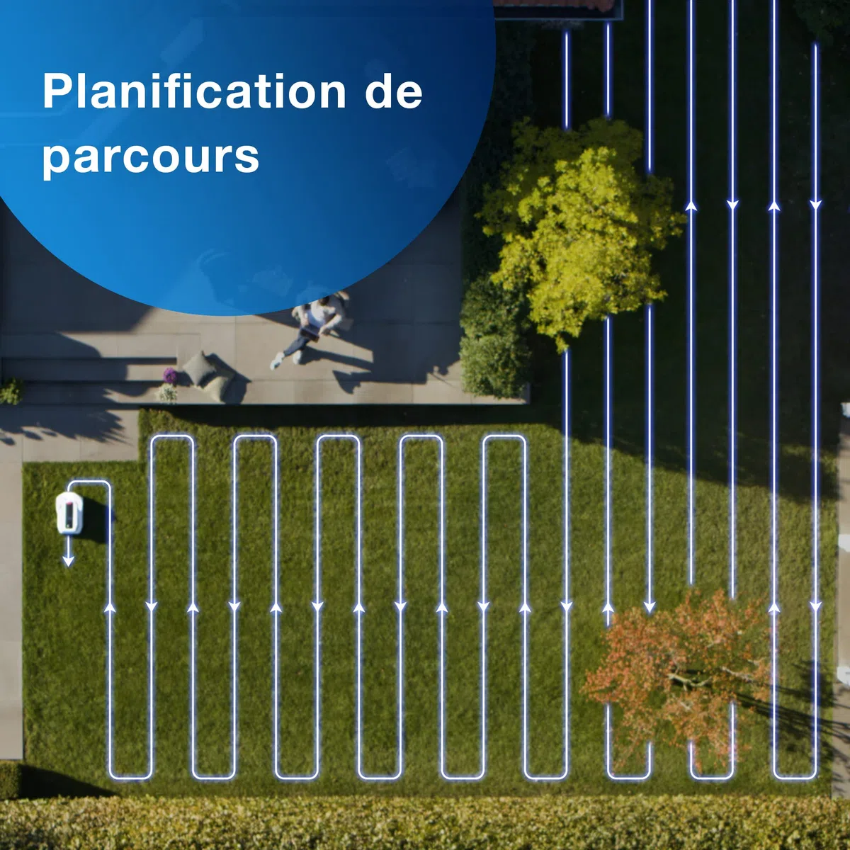 ECOVACS Tondeuse Robot G1 (délimitation sans Fil, évitement d'obstacles 3D AIVI, Planification Intelligente, Mowing Area 1600m2, réglage de la Zone d'accès Interdit, gestionnaire vidéo)