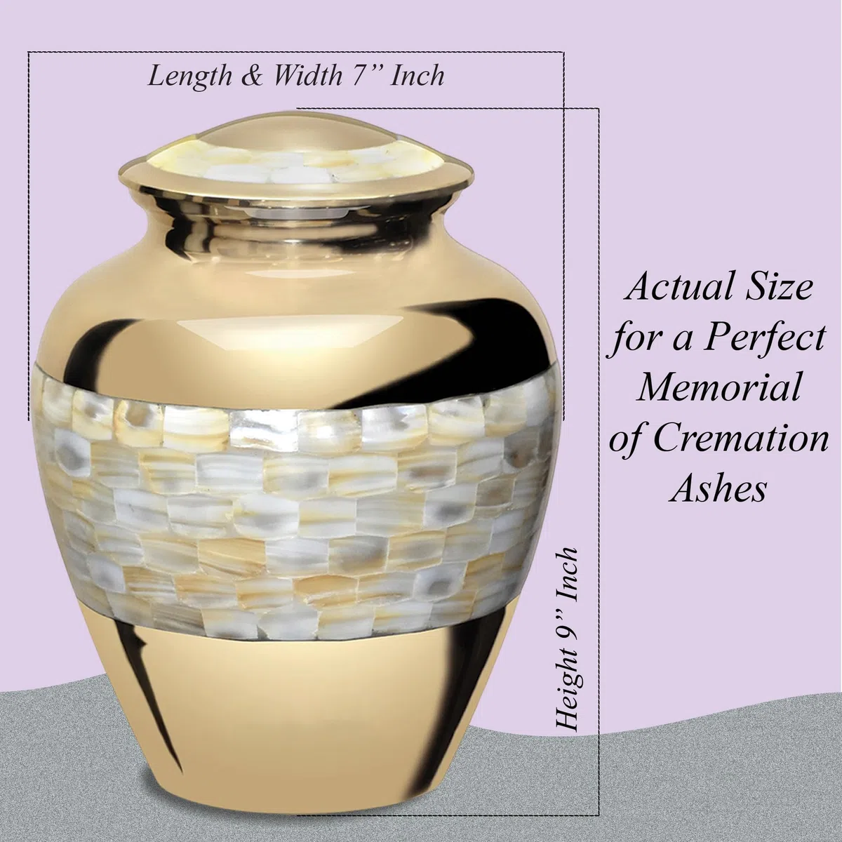 Forever URNS – Grande urne pour cendres d'adulte homme et femme | Cadeau commémoratif – En laiton de haute qualité – Thème balai classique – Boîte de protection en velours – Boîte commémorative