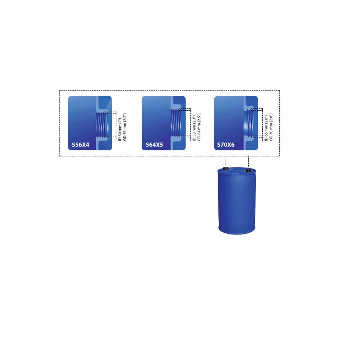 Raccord S56x4 male avec robinet pour futs