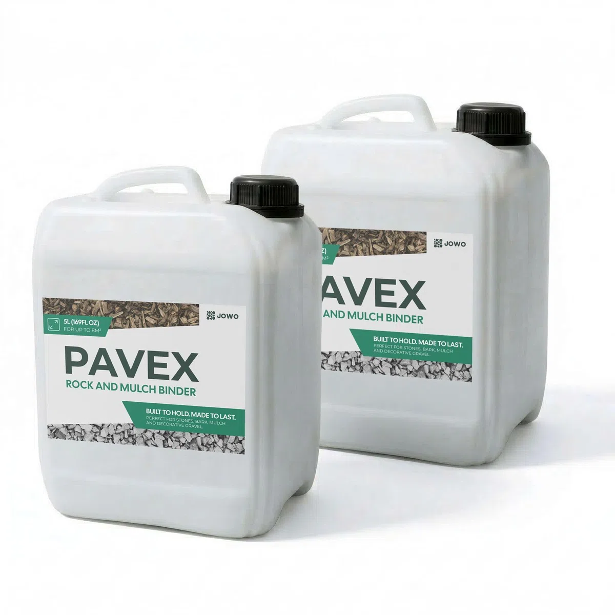 PAVEX - 2 x 5 l de liant gravier pour coller des pierres, du paillis et du gravier de toutes sortes. Collage de pierres pour allées de jardin ou terrasses – Dure jusqu'à 3 ans.