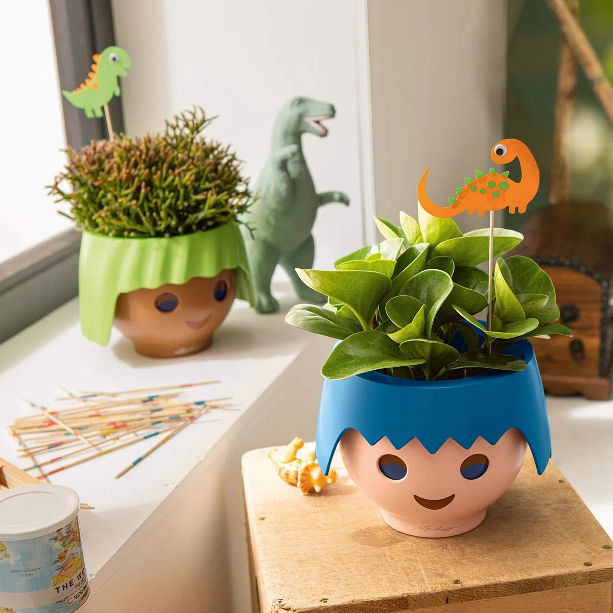 Lechuza – Pot de Fleurs d'Interieur Playmobil – Ojo – Réserve d'Eau Intégrée – Coloris Rose Rubis – Ø 21 x 15,8 cm