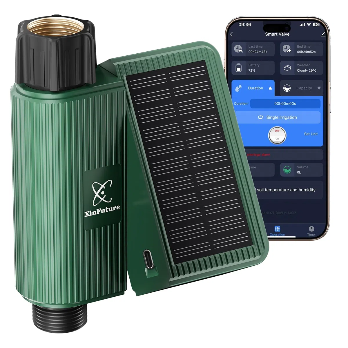 Programmateur Arrosage Automatique Solaire, Minuterie Arrosage Automatique pour Jardin, Système D'irrigation Automatique, Compatible avec Alexa/Google Home, Contrôle de I'irrigation pour Pelouse