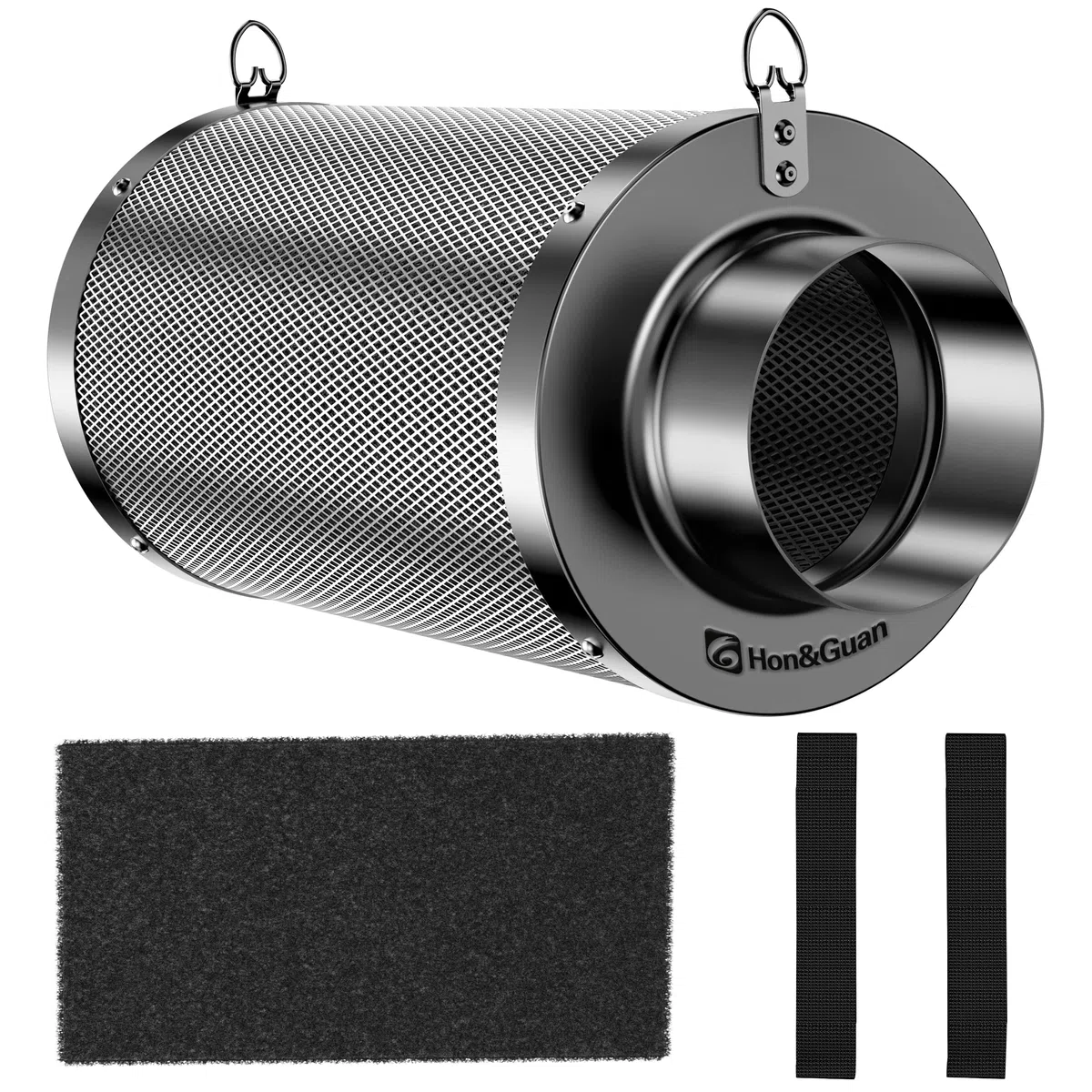 Hon&Guan Filtre à charbon actif 100 mm avec léger carbone de 200 mm de long, lit de charbon de bois de 38 mm d’épaisseur pour le contrôle des odeurs, élimination des odeurs pour lavage d’air pour
