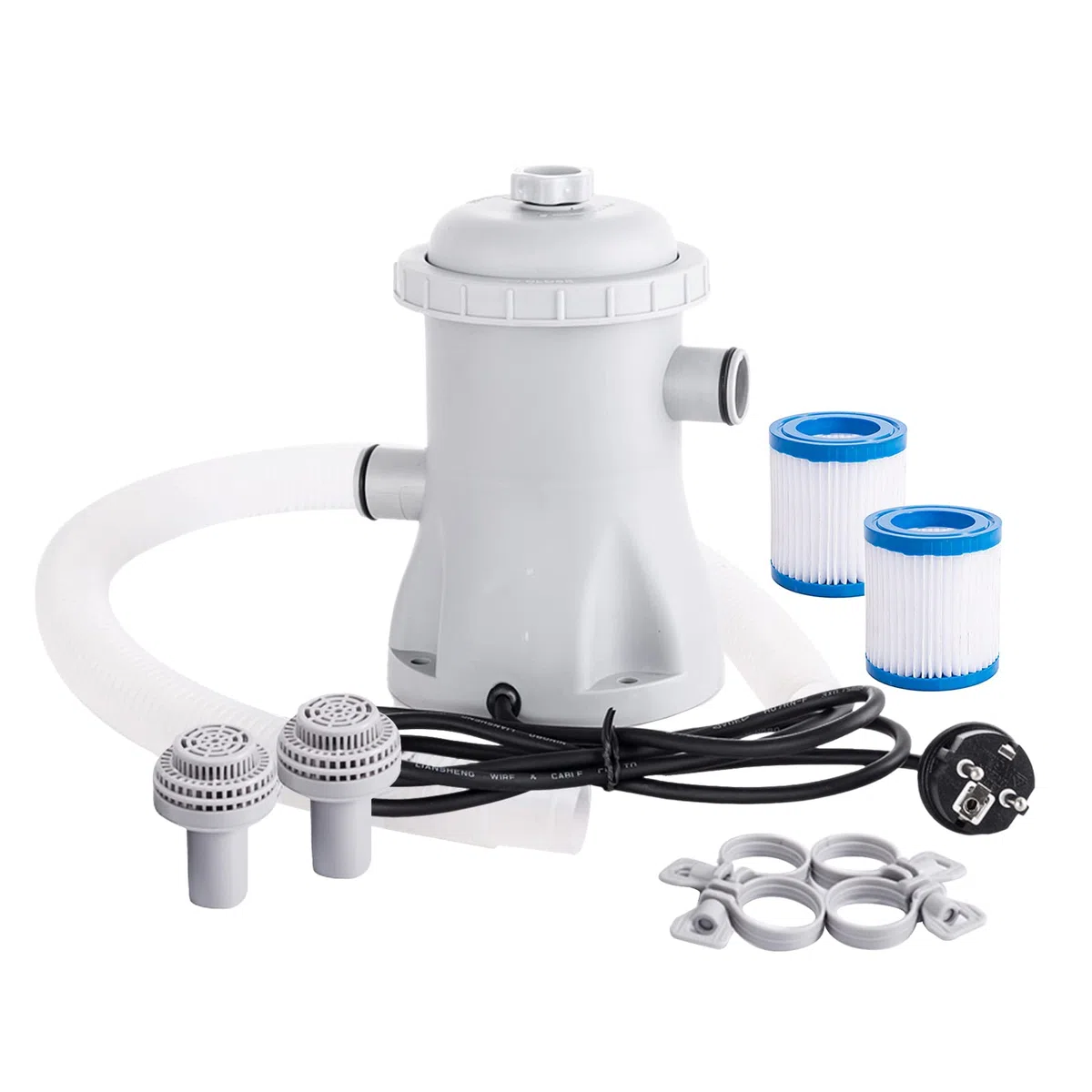 Kavolet Pompe de Filtration de Piscine, avec 2 Cartouches de Filtre de Piscine, 330 GPH Pompe à Eau électrique pour pataugeoire, Pompes de Piscine Hors Sol, Petite Pompe de Filtration de Piscine