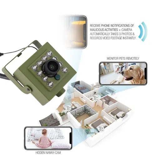 Caméra de Surveillance de la Faune, Caméra de sécurité Intérieure et Extérieure, Caméra de Vision Nocturne pour Nichoir, Caméra Grand Angle WiFi 2,4 GHz avec 10 LED, pour