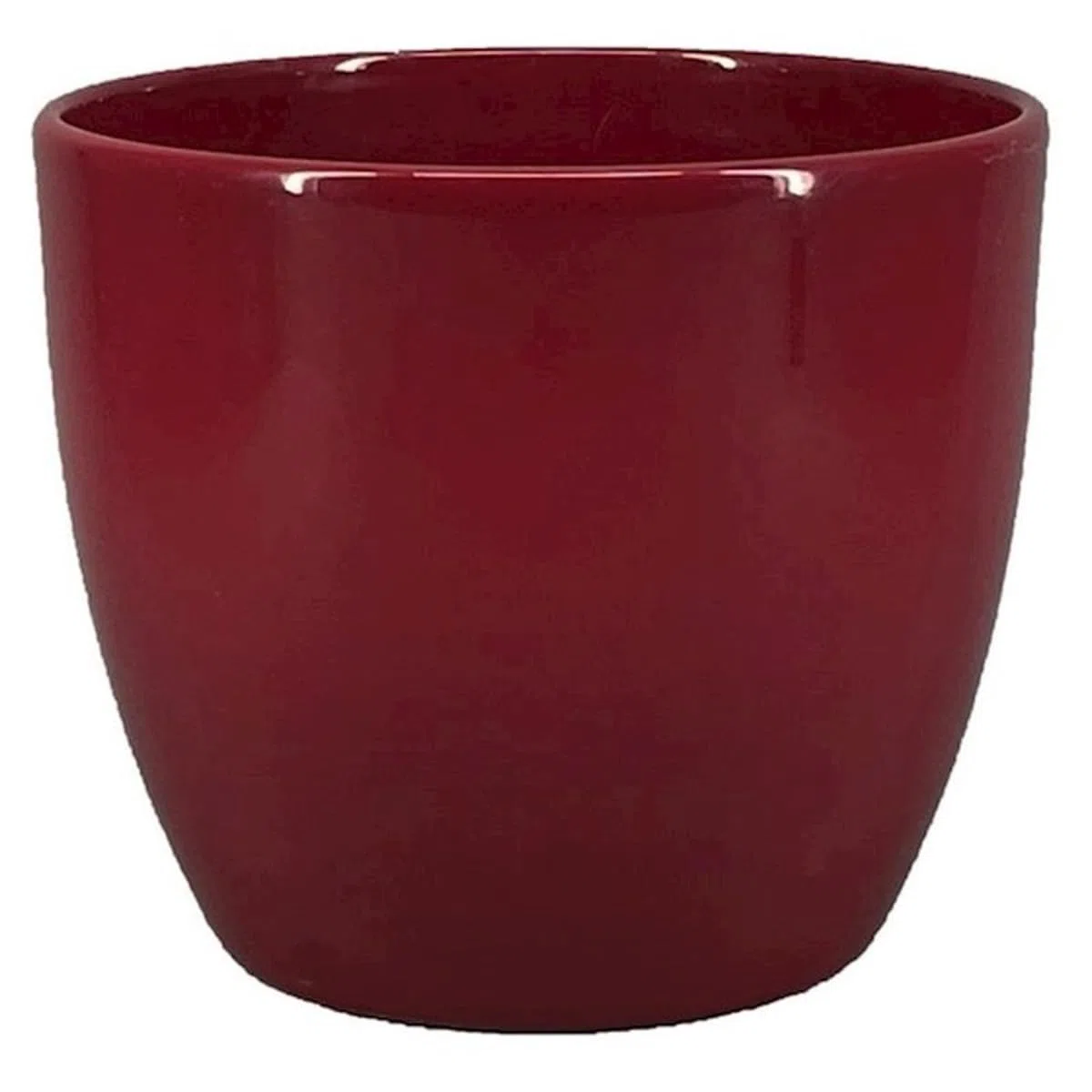 innaGLAS Grand Cache-Pot, céramique, Rouge vin, 27cm, Ø32cm - Pot Fleurs/Pot céramique