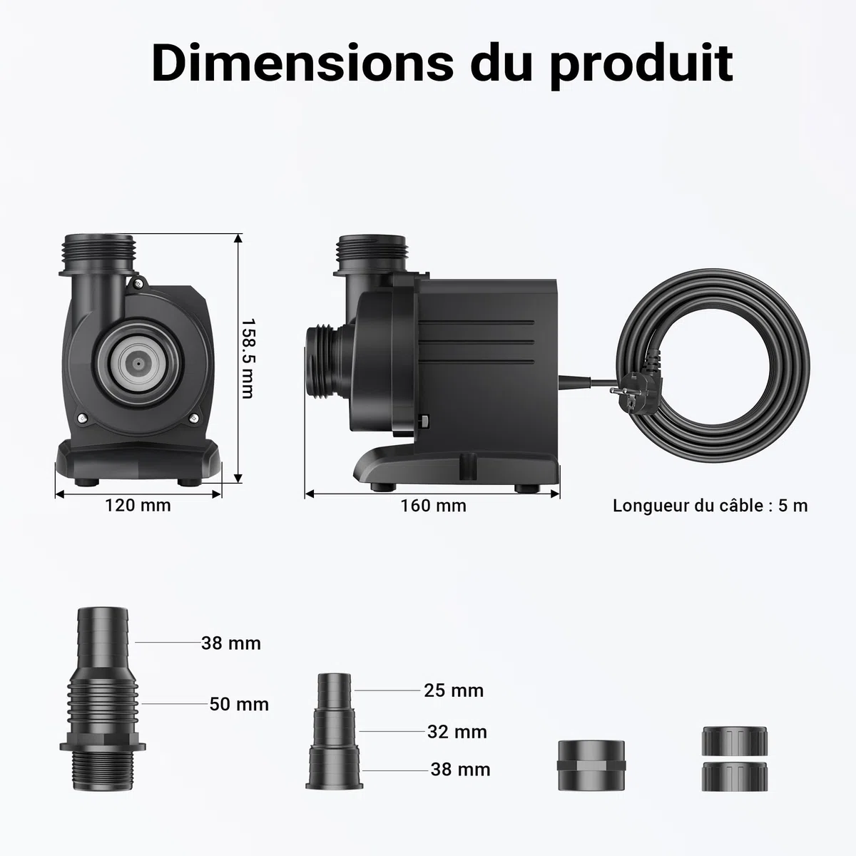 SunSun Pompe piscine CPP-12000 MAX-ECO 100 W – Débit 12000 l/h – Hauteur refoulement 6,5 m – Pompe de filtration et de circulation pour Filtre Eau – Pool Whirlpool Bain remous Jardin