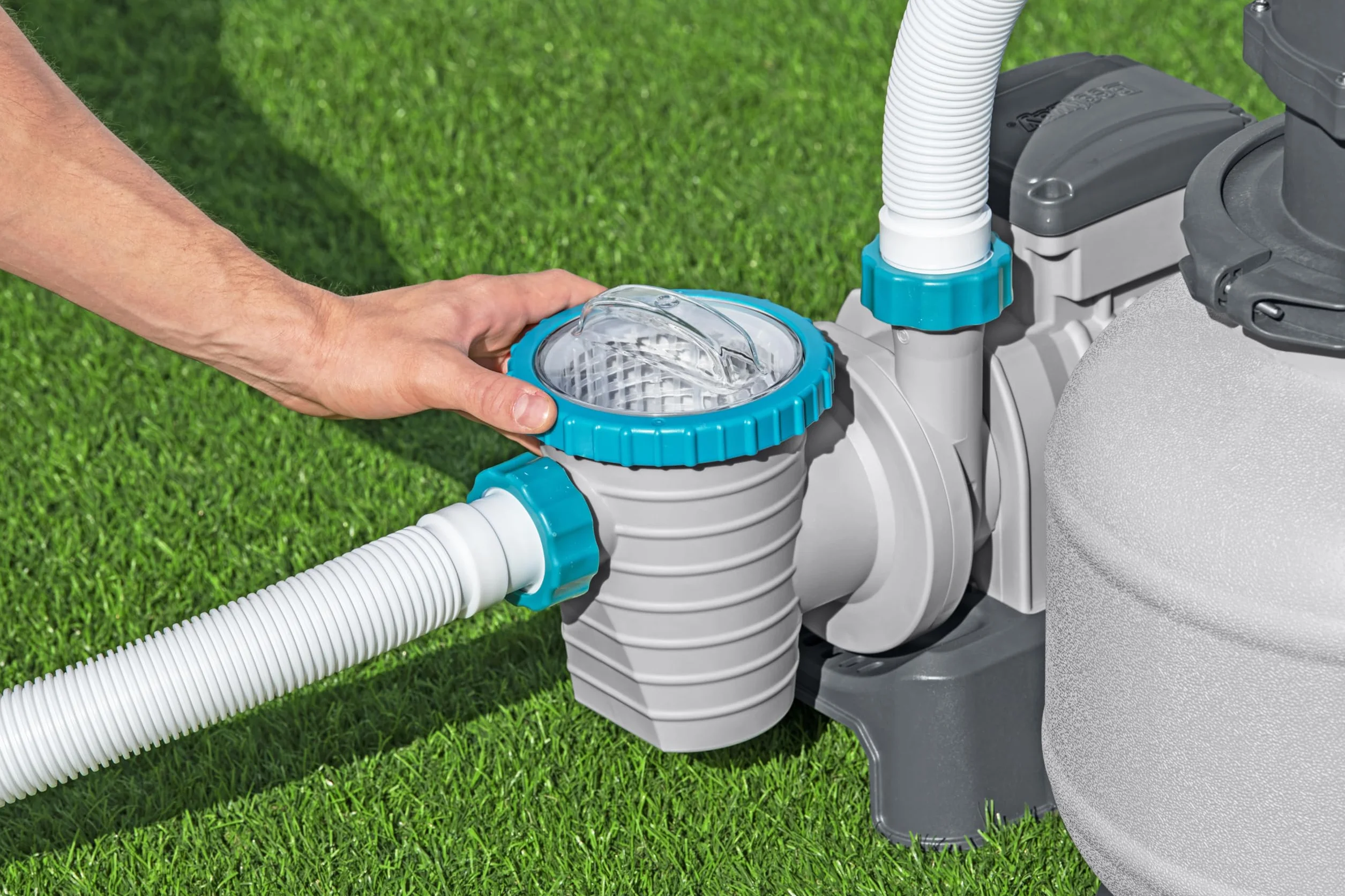 Bestway Pompe de Filtration à Sable pour Piscine Hors Sol 8 327 L - 55,5 cm x 44 cm x 60 cm - Gris/Vert