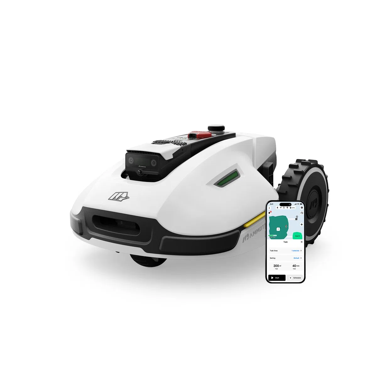 MAMMOTION YUKA 2000 Robot Tondeuse sans Fil Périphérique, NetRTK+Vision, Aucune Antenne RTK Requise, Recommandé 2000 m², Max. 2400 m², Pelouse Semblable à Un Tapis, Disque de Coupe Double, Module 4G