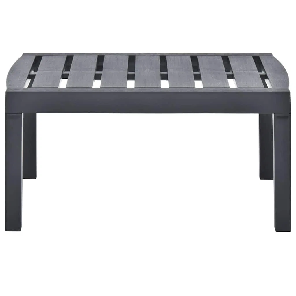 vidaXL Table de Jardin Table Basse de Terrasse Table d'Appoint de Patio Table d'Extérieur Camping Anthracite 78x55x38 cm Plastique