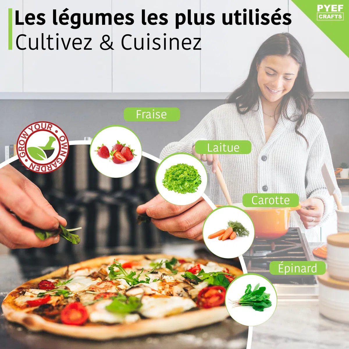 Kit Jardinage Potager Interieur XL Kit Indoor Prêt à Pousser - DIY Potager D'interieur pour Plante a Faire Pousser - Plantation Plantes D'intérieur