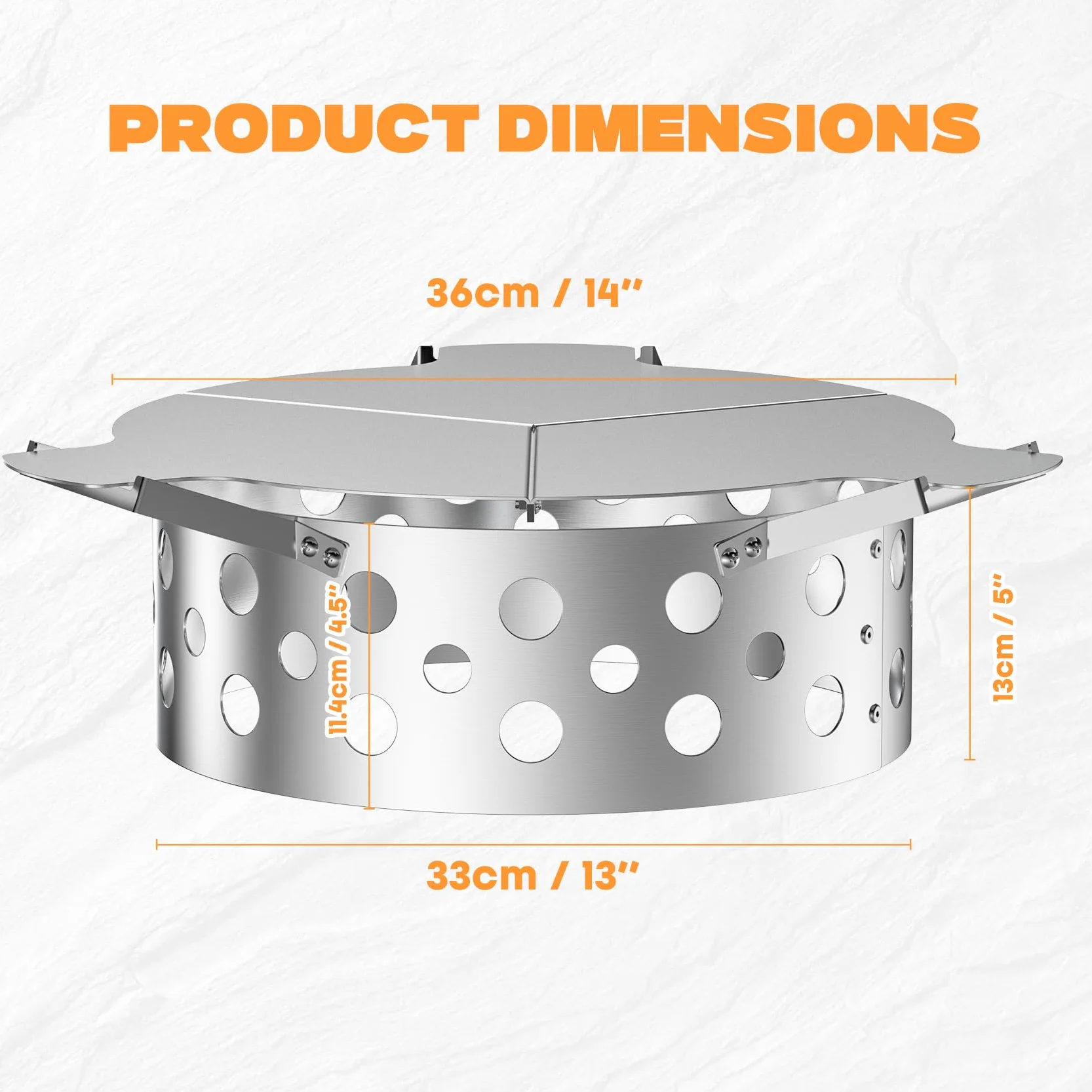 Onlyfire Kit de Fumage en Acier Inoxydable pour Barbecue Weber 57 cm, Boîte à Charbon avec Réflecteur de Chaleur