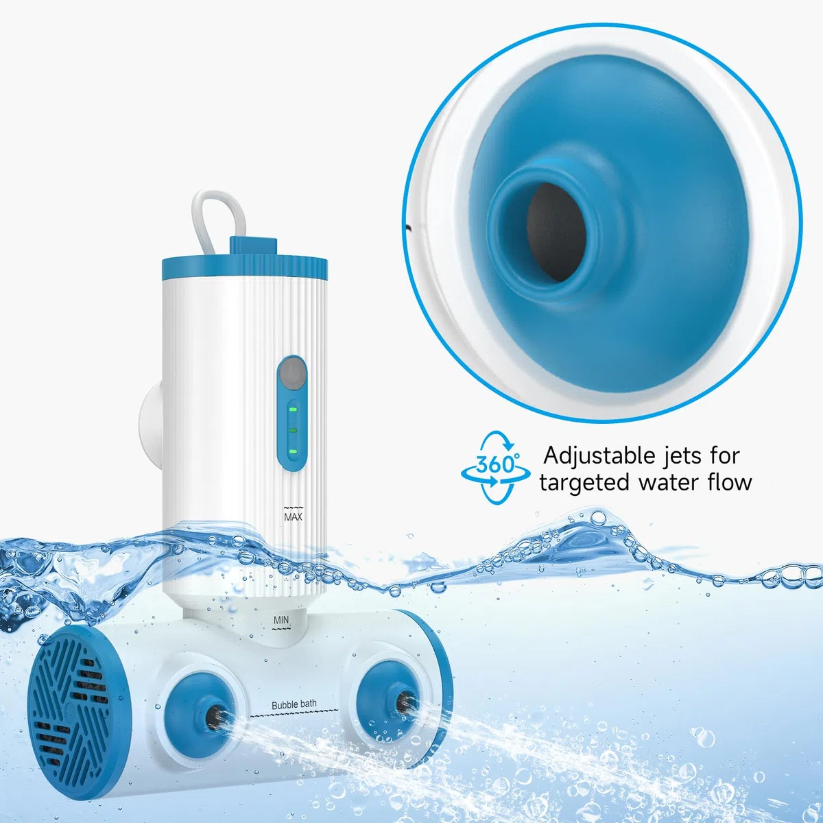 Buses de baignoire pour baignoire, spa de bain avec double buses pour baignoire portable, massage à la maison, spa, accessoires de bain pour femmes, hommes