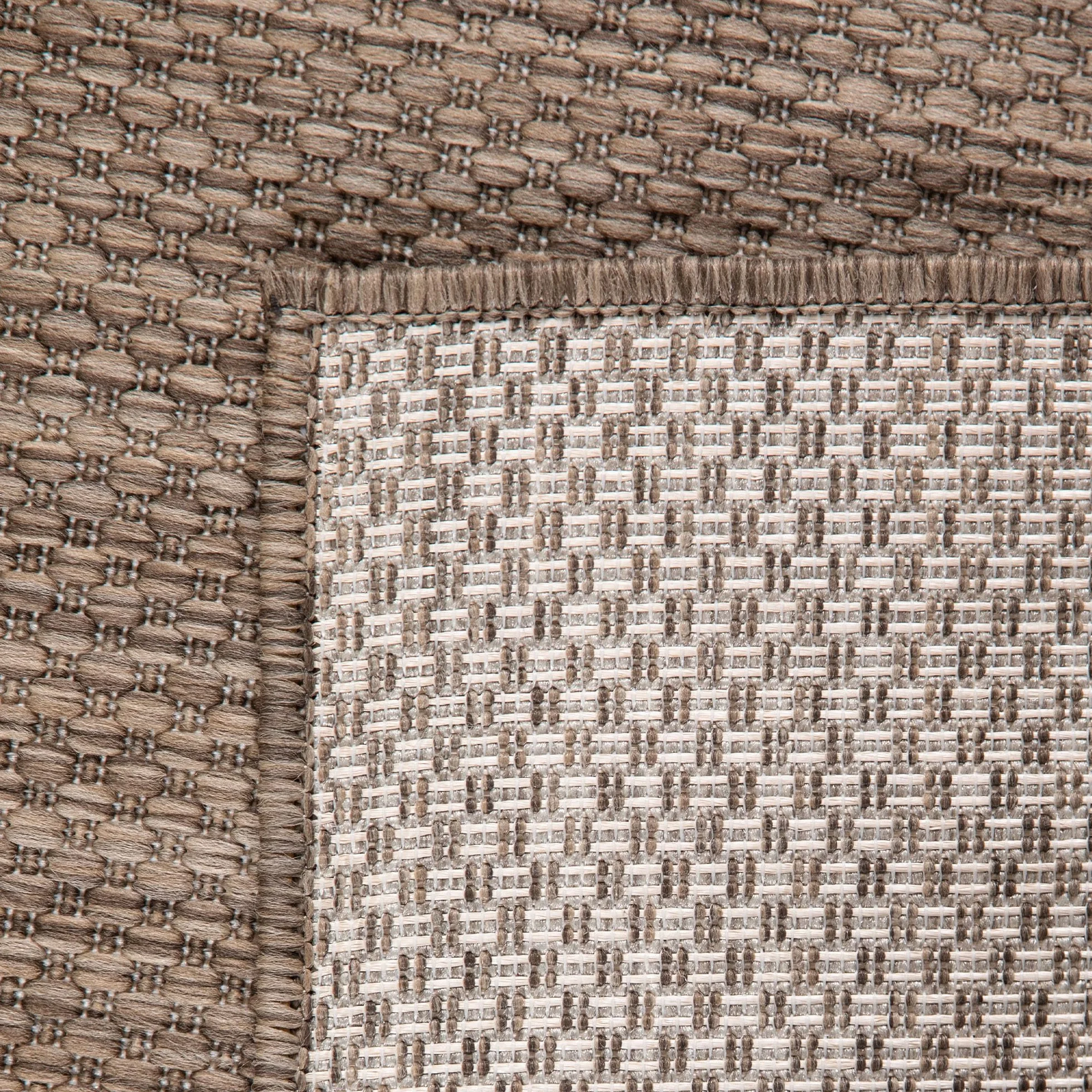 Carpettex Teppich Tapis d'extérieur uni résistant aux intempéries, idéal pour Les terrasses, Les balcons, Les Jardins et Les Cuisines, Couleur: Marron, Taille: 200 cm Rond
