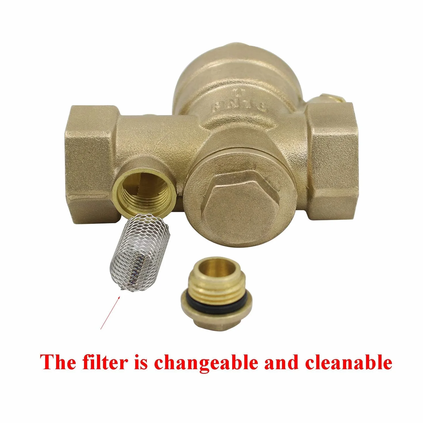 Regulateur de pression eau avec filtre remplaçable 1/2 3/4 1 1-1/4 1-1/2 2 pouce - reducteur de pression d'eau avec manomètre (DN25-1 pouce)
