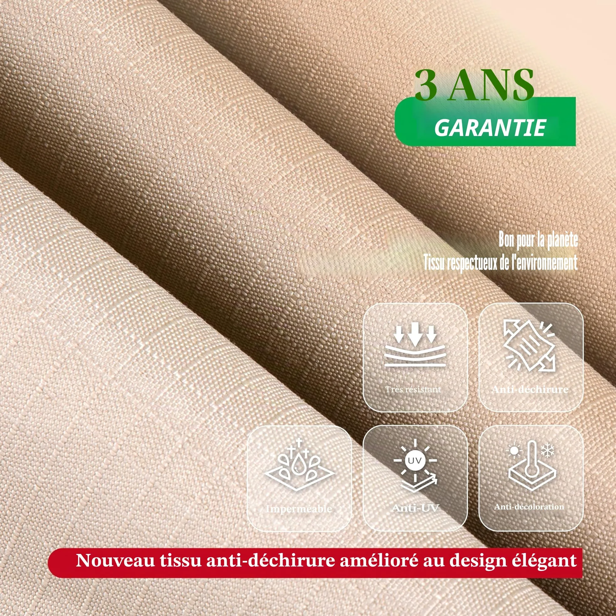 F&J Outdoors Housse pour canapé de Jardin Imperméable Housses pour Meubles de Patio Housses pour bancs de Jardin 3-4 Places Tissu Haute Performance Protection pour chaises et canapés 208x99x89/61cm