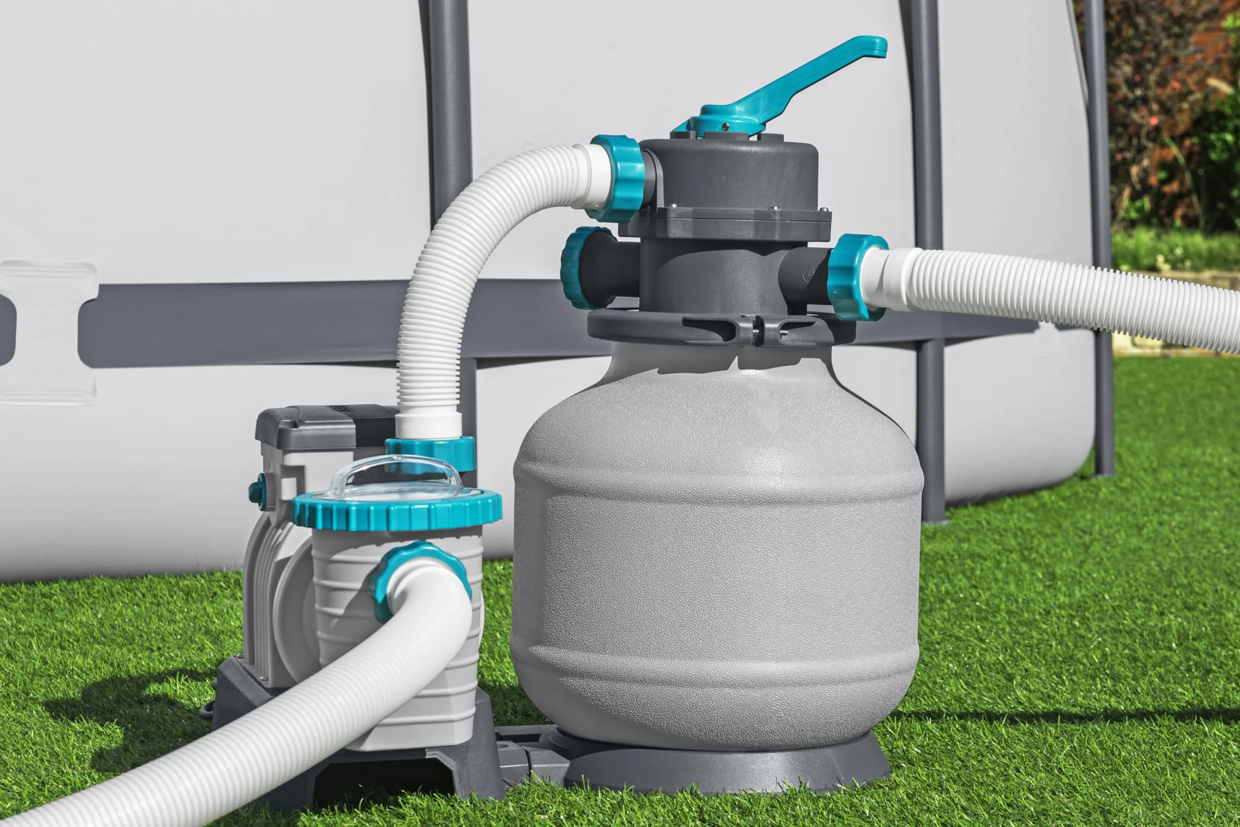 Bestway Pompe de Filtration à Sable pour Piscine Hors Sol 8 327 L - 55,5 cm x 44 cm x 60 cm - Gris/Vert