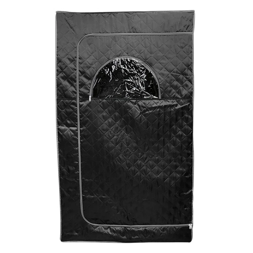 Sauna à Vapeur Portable Pliable pour Une Personne avec Télécommande, Noir