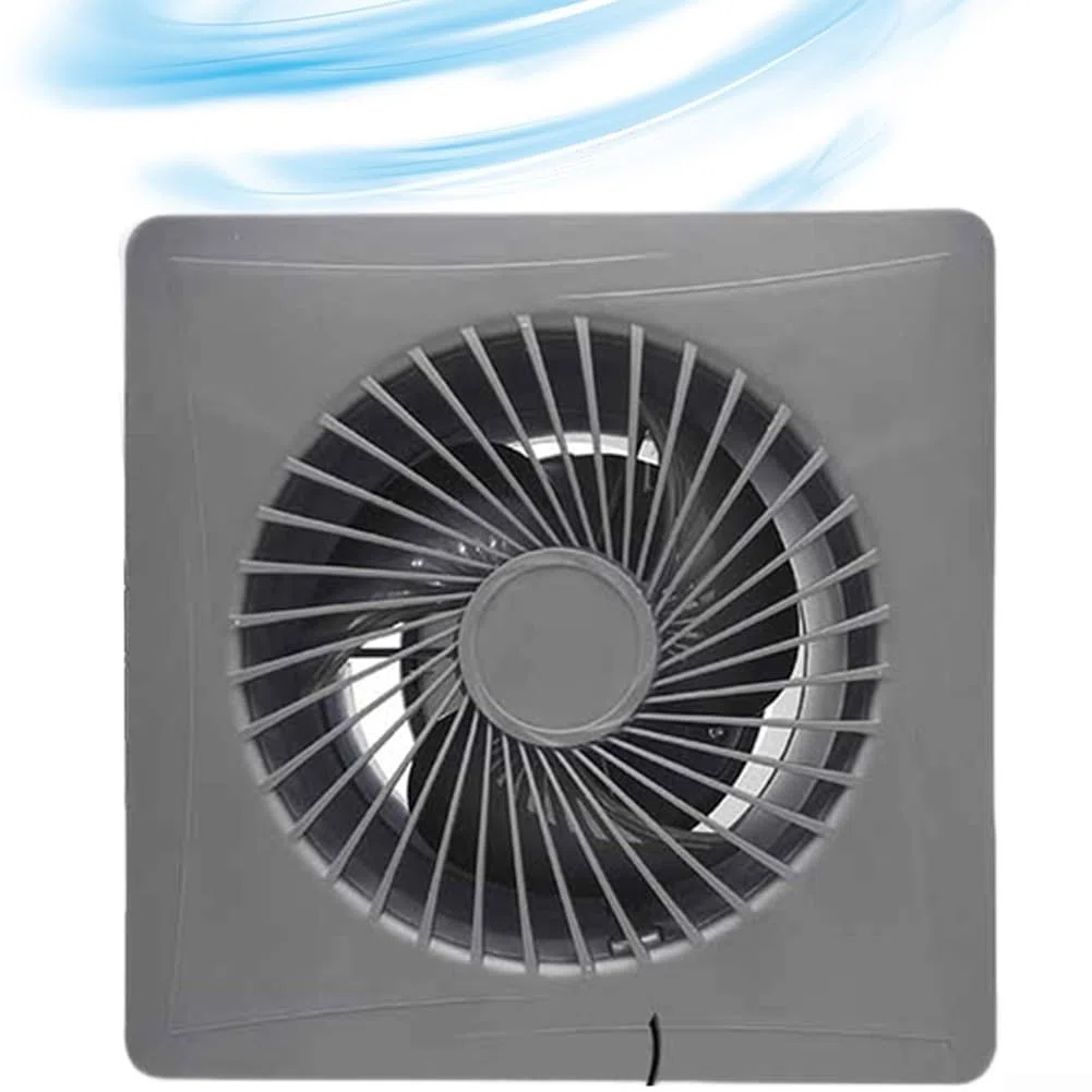 Oniissy Kit de ventilateur à panneau solaire, 12 V, étanche, extracteur d'air, équipement de ventilation extérieure, mini ventilateur pour serre, animal de compagnie, chien, poulailler (10,2 cm)