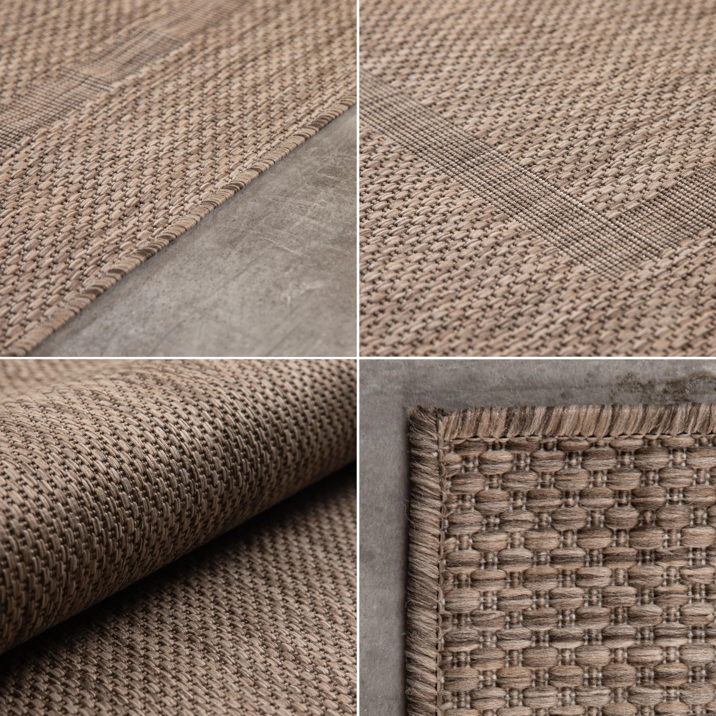 Carpettex Teppich Tapis d'extérieur uni résistant aux intempéries, idéal pour Les terrasses, Les balcons, Les Jardins et Les Cuisines, Couleur: Marron, Taille: 200 cm Rond